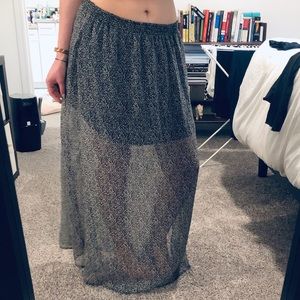 Sheer Overlay Snow Leopard Skirt Mango